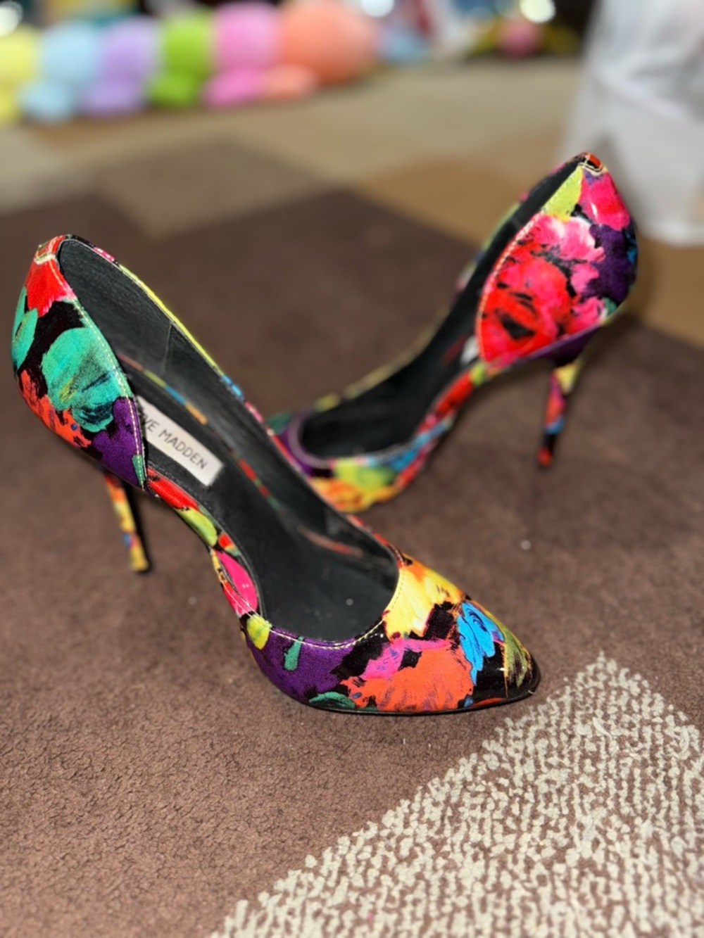 Steve Madden Multicolor Floral Print Pointed Toe Stiletto Heels